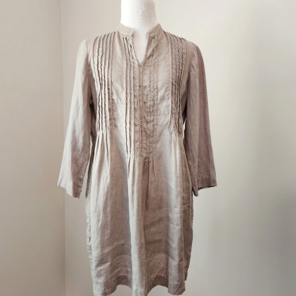 J. Jill Tan Blouse with Pintuck Details